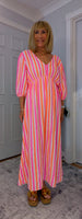Roma Boho Cotton Dress – Vivid Summer Colours & Puff Sleeves