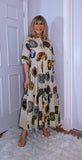 Pandora Dress– Bold Multicolour Cotton Maxi  Print