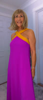 Olga Halterneck  Maxi Dress – Magenta