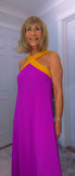 Olga Halterneck  Maxi Dress – Magenta