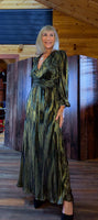 Donatella Gold & Black Dress – Tailored Fit with Wrap Bust