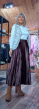 Rula Pleated Midi Skirt – Silky Feel with Chunky Waistband