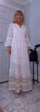Jasmine Boho Embroidered Dress – White Viscose Summer Style
