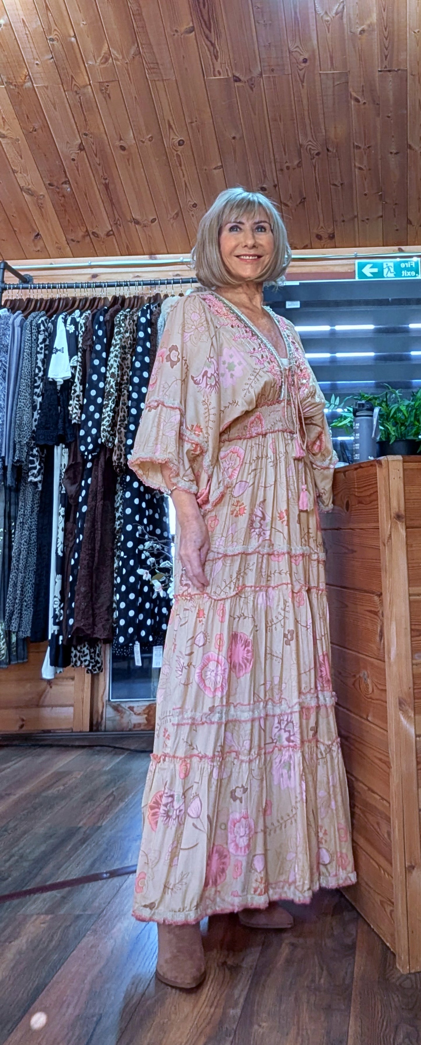 Everi Bohemian Maxi Dress In Dreamy Caramel
