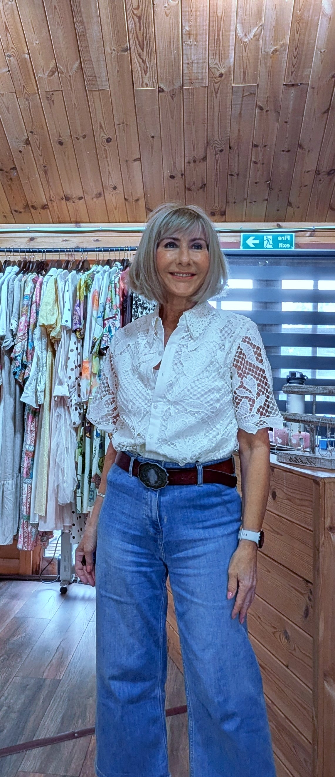 Close up Cellina Cotton  Lace Shirt  styled by ditsydi