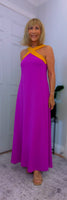 Olga Halterneck  Maxi Dress – Magenta