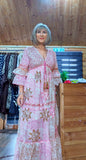 Clara Pink Boho Maxi Dress – Embroidered, Sequinned Made of  Cotton