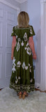 Nettie Boho Maxi Dress – Green or Blue, Flutter Sleeves, Elasticated Waist