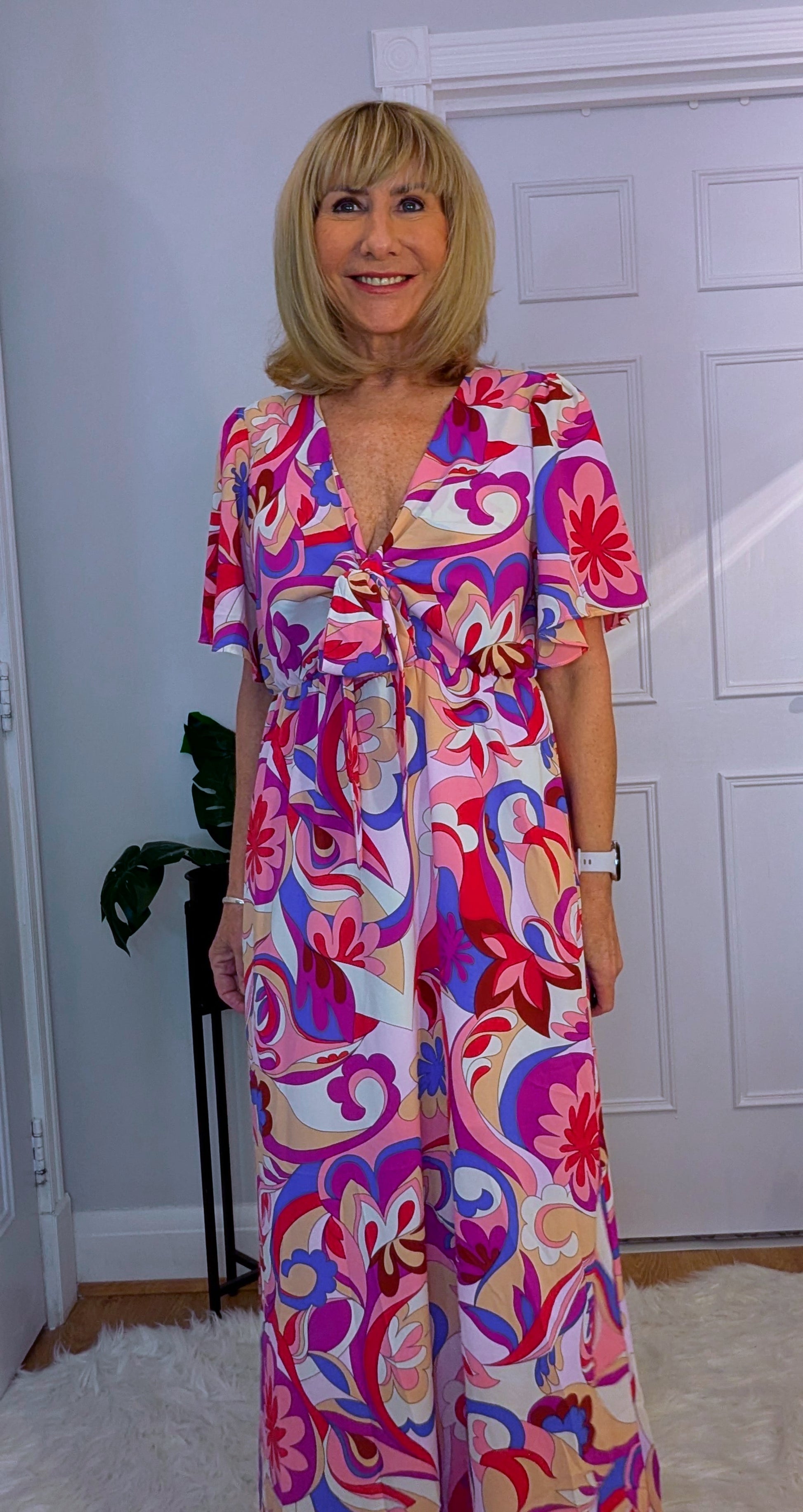 Flora Dress Maxi Silky Summer Dress in Pink or green
