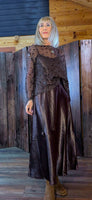 Loren Coffee Sequin Mesh Set – Silky Slip Dress with Beaded Tie Belt