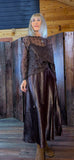 Loren Coffee Sequin Mesh Set – Silky Slip Dress with Beaded Tie Belt