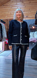 Melissa Black Pearl Trim Jacket – Sequin Detail & Chunky Buttons