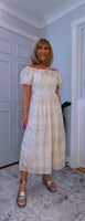 Dorothy Ivory Embroidered Cotton Midi Dress