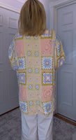 Gigi Crochet Cardigan – Pink, Blue & Beige