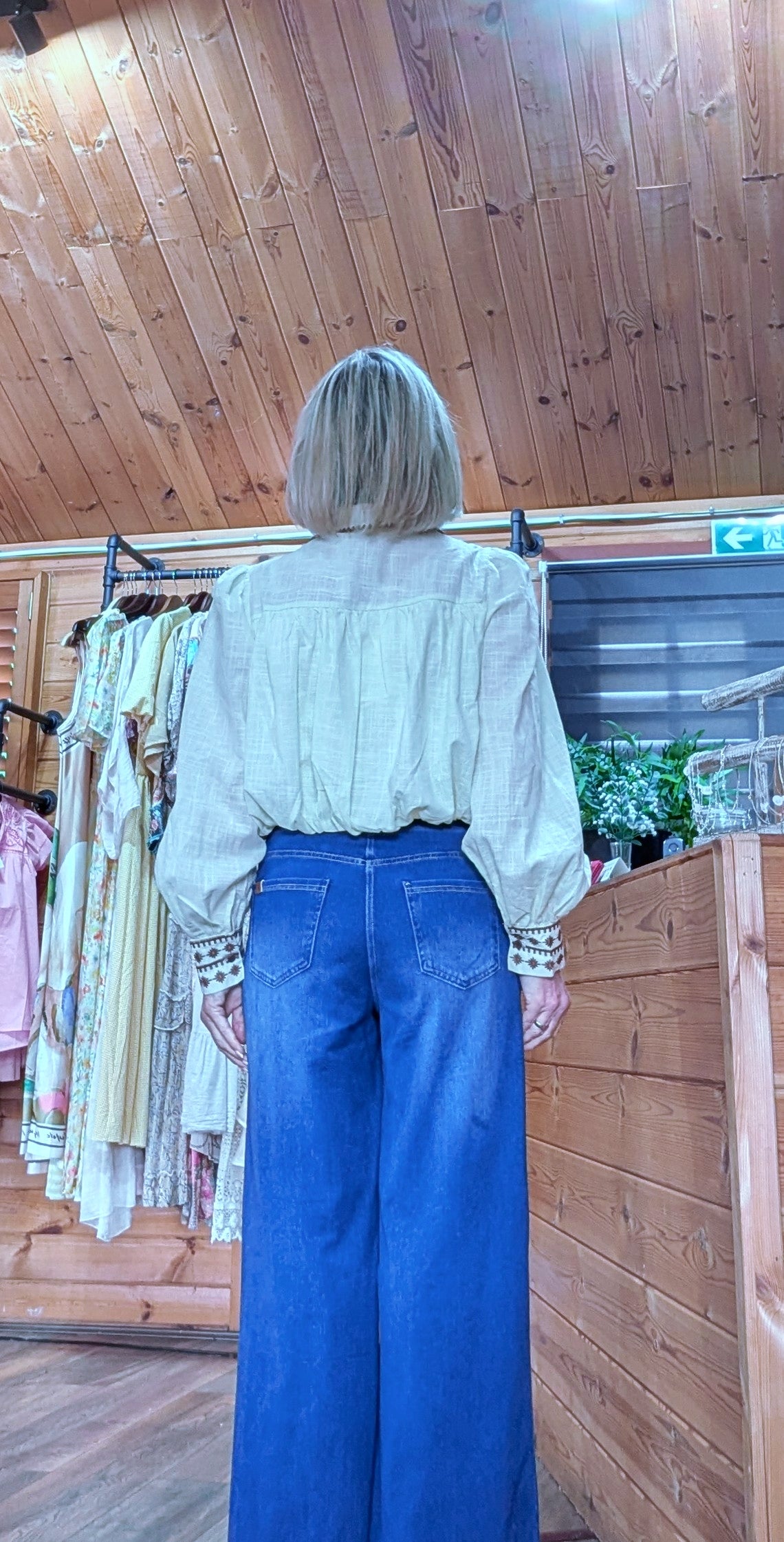 Lucille cotton blouse available in sizes UK 8 to 12 rear view