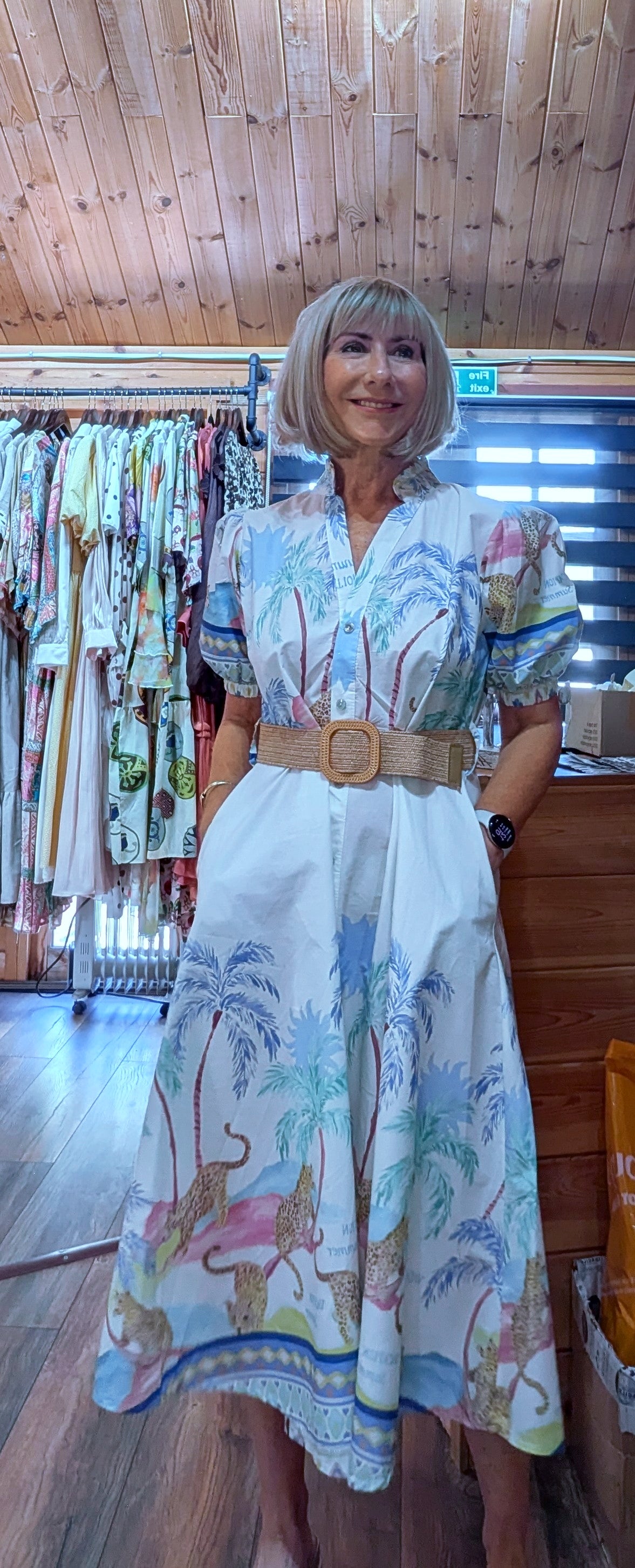 Cotton shirt midi summer dress uk boutique