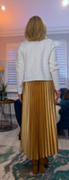 Rula Pleated Midi Skirt – Silky Feel with Chunky Waistband