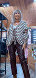 Lara Chunky Oversized Cardigan – Camel with White Embroidery Bobbles