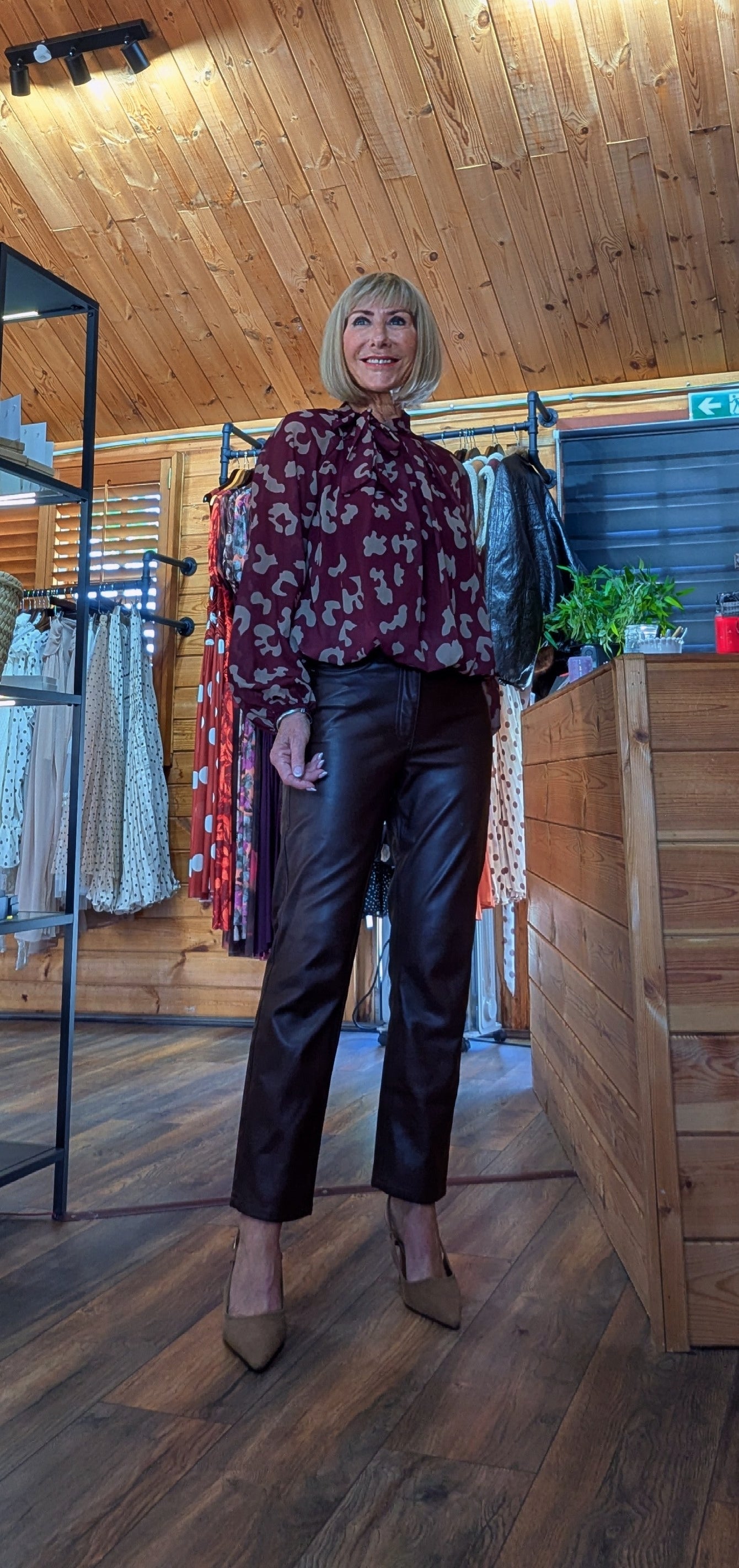 Carolyn Bow Tie Bubble Hem Blouse