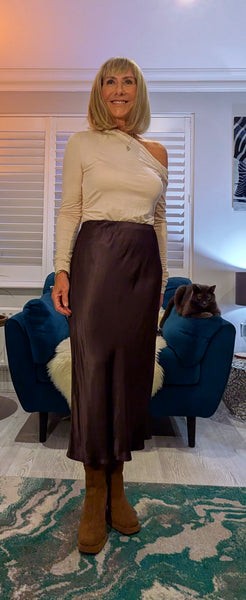 Coco Slip Skirt – Silky Bias Cut with Elasticated Waist