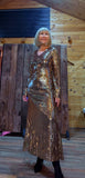 Gladys Gold  Statement Metallic Statement Dress