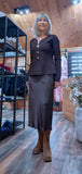 Gretchen Jewel Button Cardigan – Chocolate
