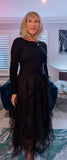 Anastasia Black Tulle Dress - Waterfall Skirt & Scoop Neck Sweater Top