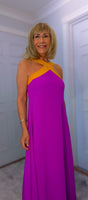 Olga Halterneck  Maxi Dress – Magenta