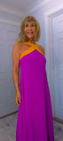 Olga Halterneck  Maxi Dress – Magenta