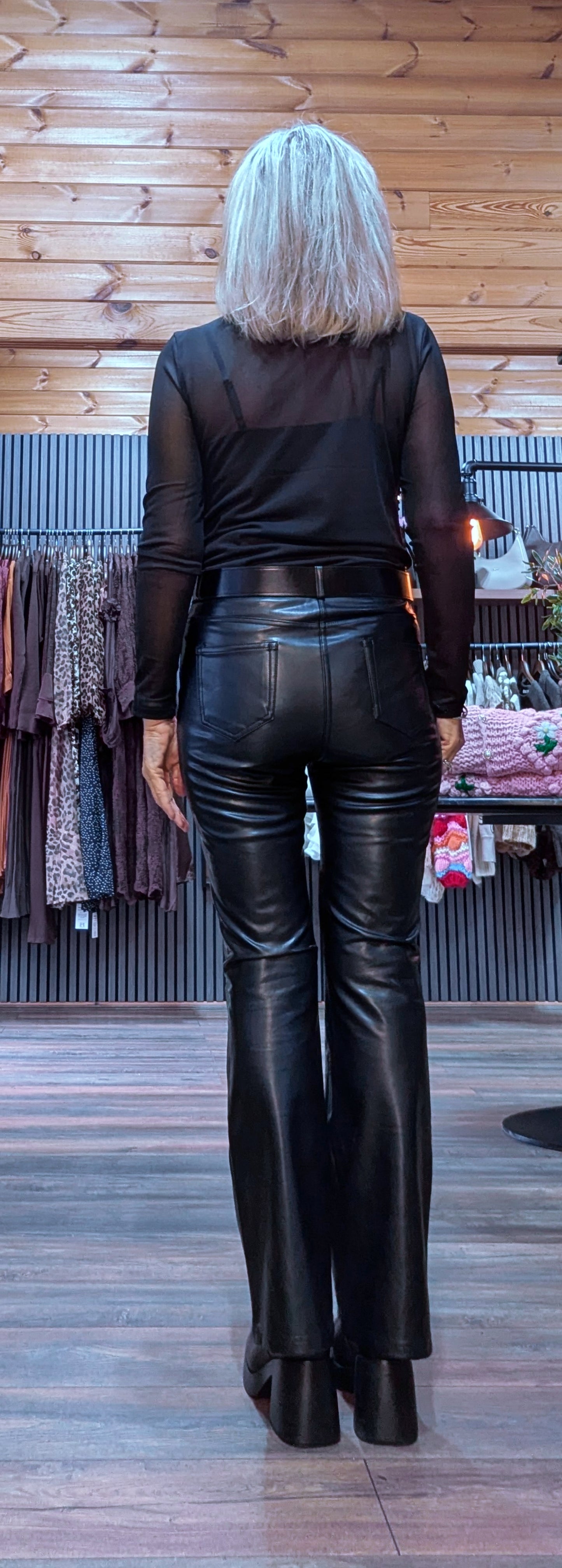 Audrey Sheer High-Neck Top – Velvet Bust with Sequin Detail