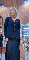 Gayle Jewel Button Cardigan –  Black