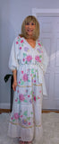 Darwin White Bohemian Dress with Floral Embroidery