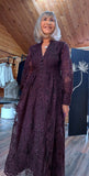 Marsha Coffee Lace Smock Dress – Pearl Button Front & Grandad Collar