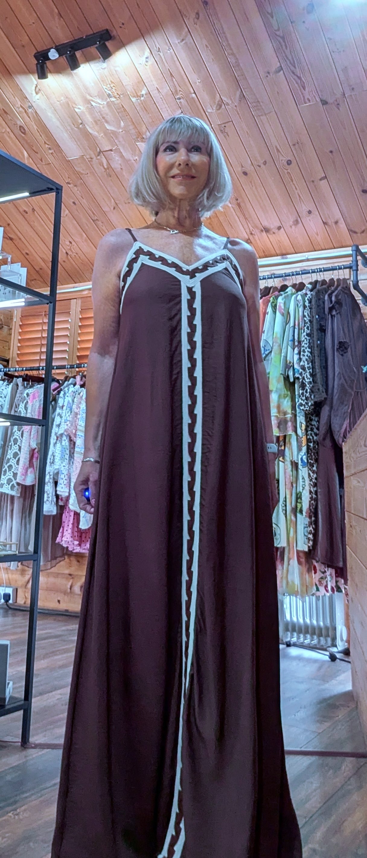 Chocolate colour sun maxi dress UK