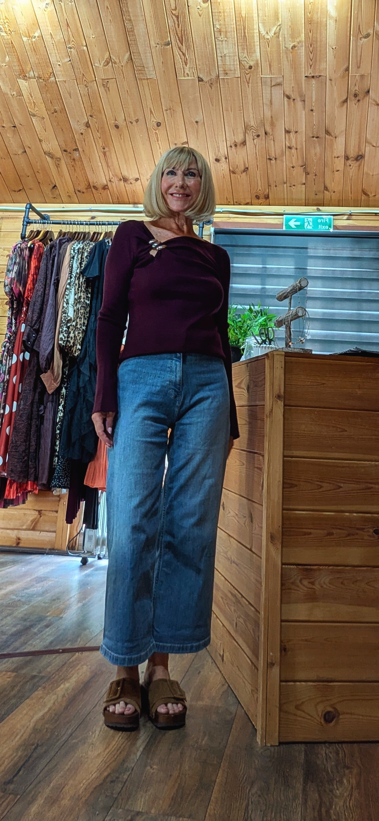 Purdy Asymmetric Neckline Knit Top