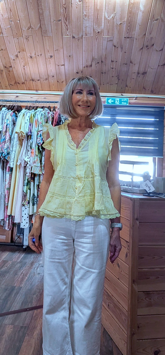 Edwina Cotton & Silk Frill Blouse