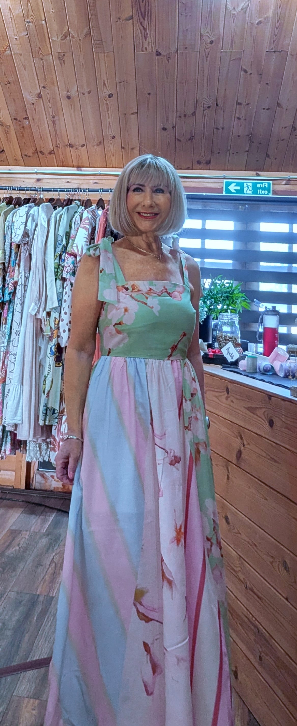 Emmy floaty polyester maxi dress available in sizes UK 8 to 12