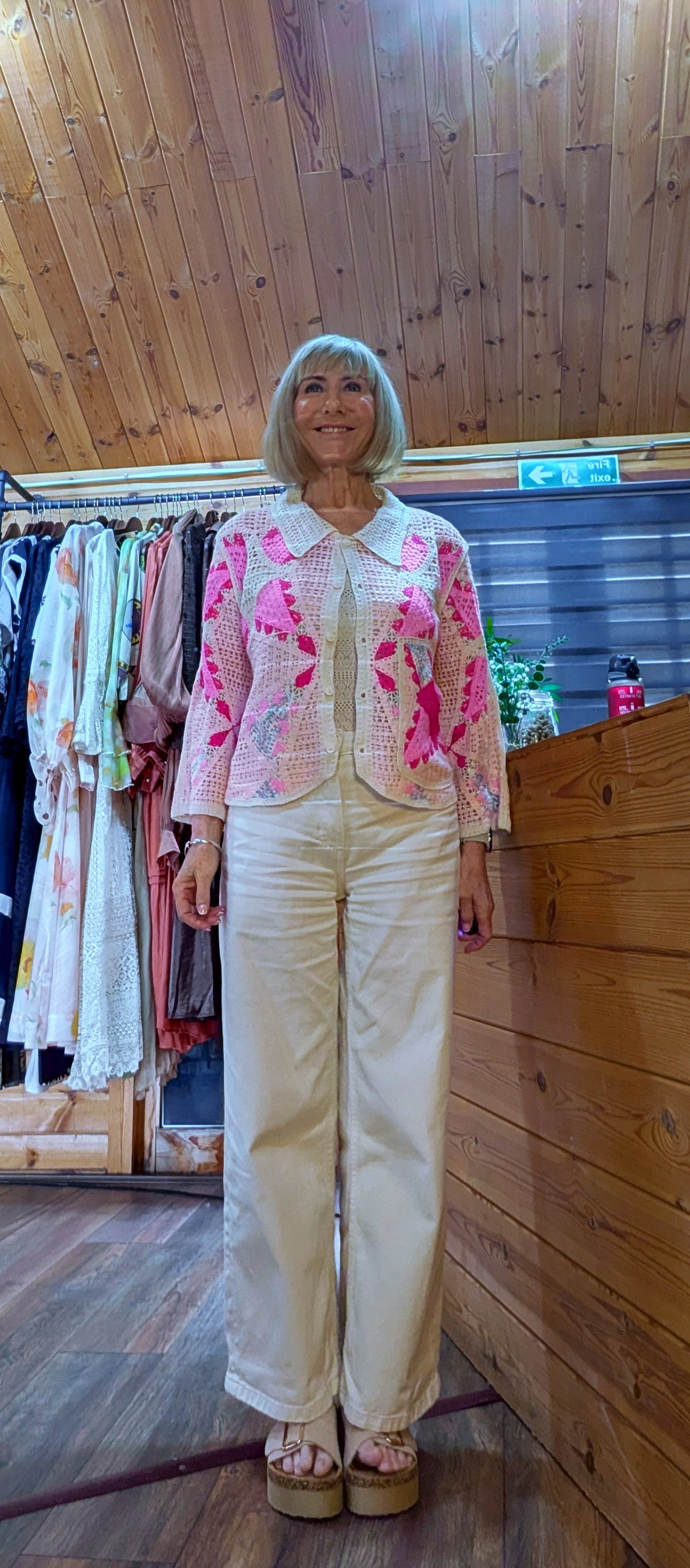 Helen Pink Crochet Cardigan –  Summer Layer