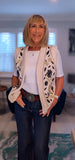 Valerie Sleeveless Embroidered Cardigan – Cream