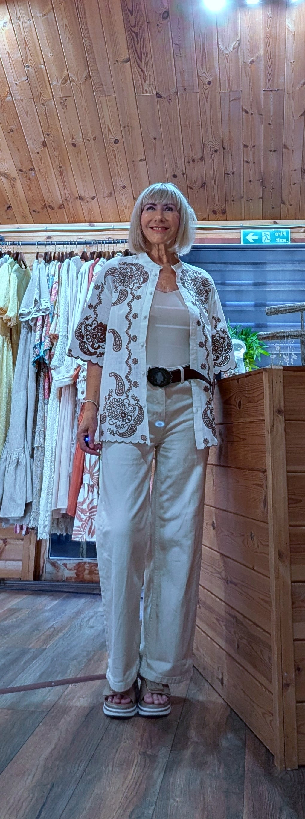 Cotton embroidery blouse  Casual outfit