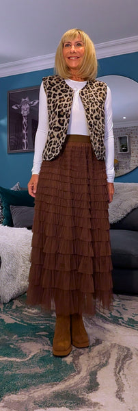 Tabitha Chestnut Brown Tulle Skirt – Romantic Layered Style