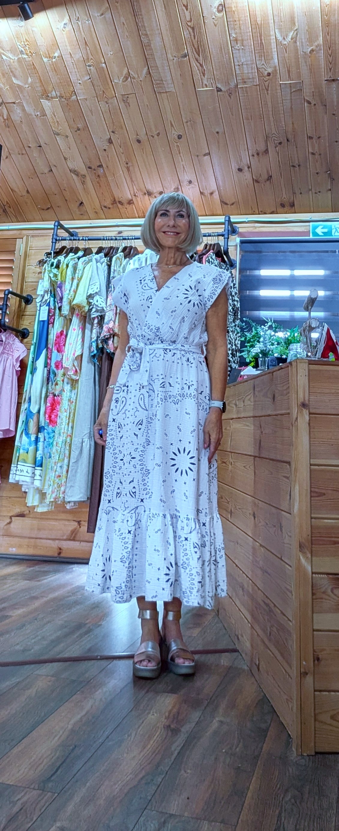 Anita one size cotton maxi dress fits UK 8 to 14