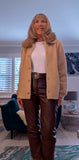 Judy Faux Fur Cotton Jacket- Soft Beige