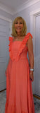 Coral Sundress – Frill Tiered Summer Dress - Coral-Salmon Pink