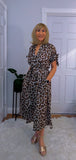 Libra Animal Print Shirt  Midi Dress