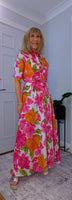 Josephine Pink Floral Cotton Shirt Dress with Tie Belt – Button-Up Summer Style