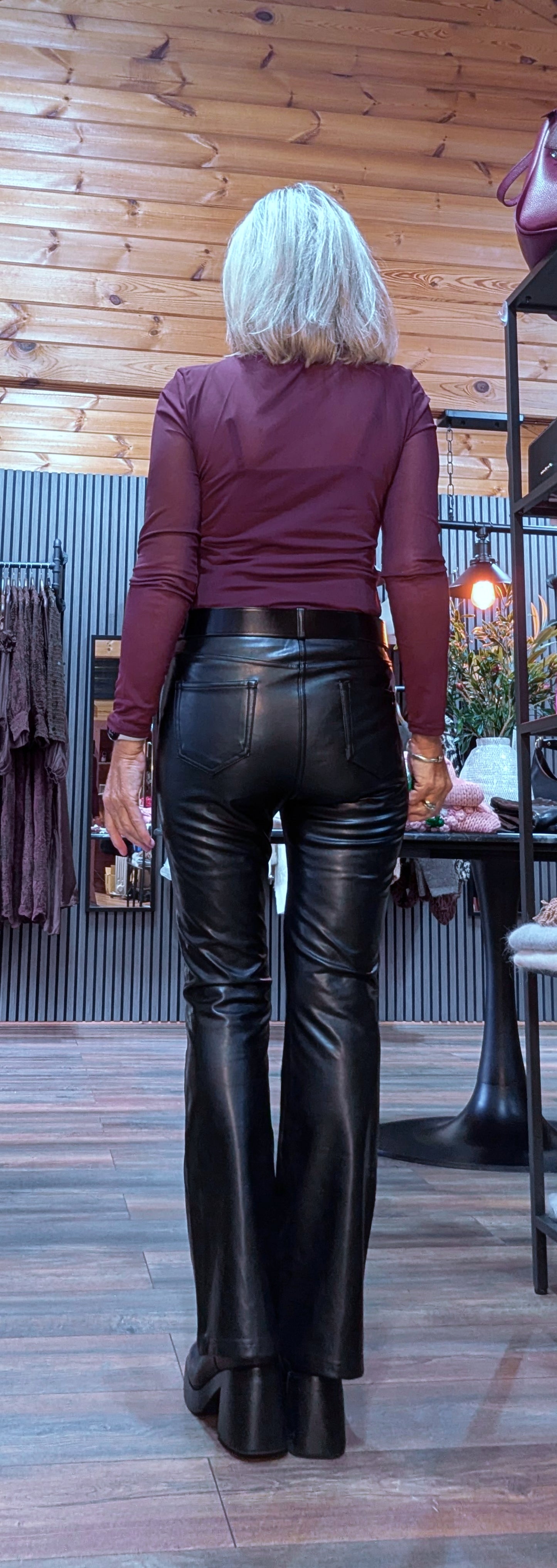 Audrey Sheer High-Neck Top – Velvet Bust with Sequin Detail