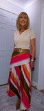 Dotty Linen Look Midi Skirt – Fuchsia - Petite