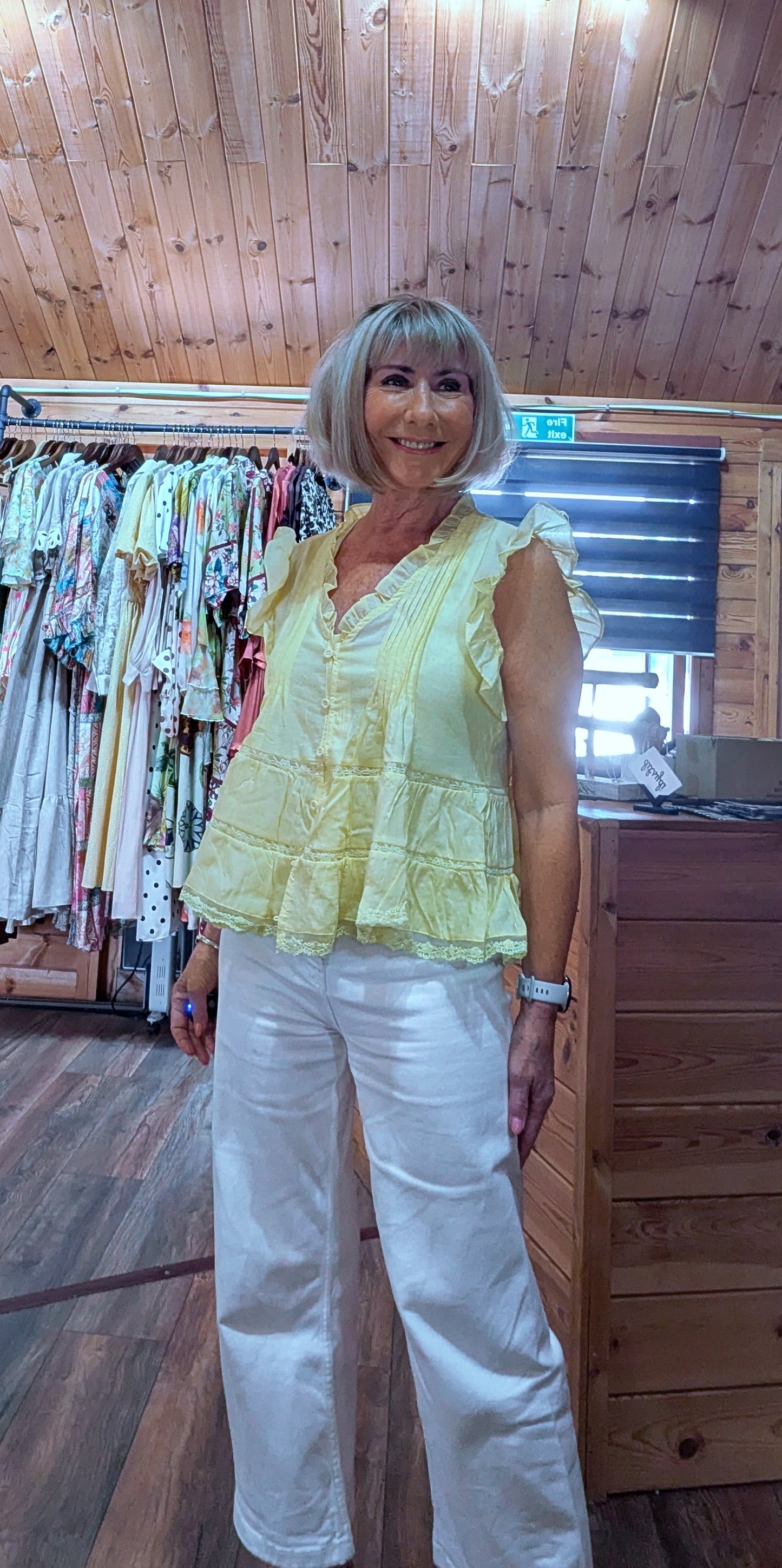 Edwina Cotton & Silk Frill Blouse