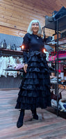 Imogen Black Tulle Dress – Knit Top & Layered Skirt